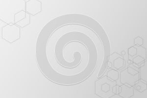 Hexagonal line template on grey background.