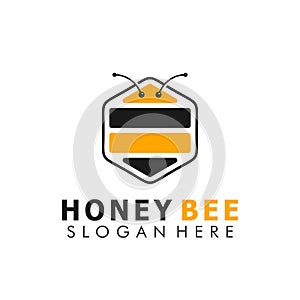 Hexa Bee creative modern logo design vector Illustration