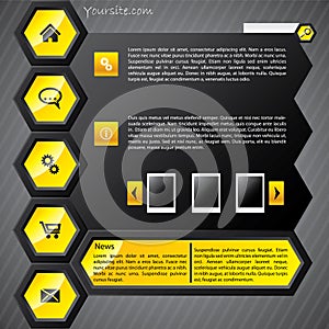 Hexa yellow web template