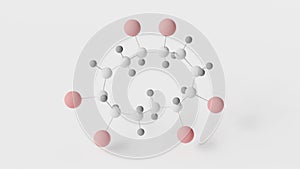 hexabromocyclododecane molecule 3d, molecular structure, ball and stick model, structural chemical formula brominated flame