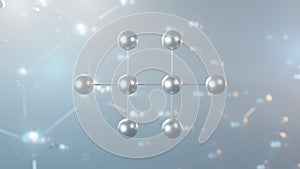 hexachloroethane molecular structure, 3d model molecule, perchloroethane, structural chemical formula view from a microscope