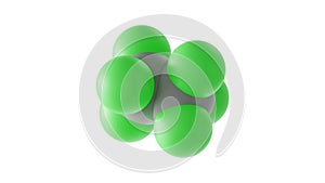 hexachloroethane molecule, perchloroethane, molecular structure, isolated 3d model van der Waals