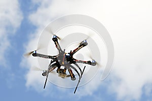 Hexacopter aircraft model in flight photo