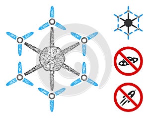 Hexacopter Polygonal Web Vector Mesh Illustration photo