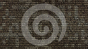 Hexadecimal code or data processing on fast changing background