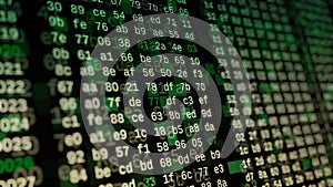 Hexadecimal code, hacking concept