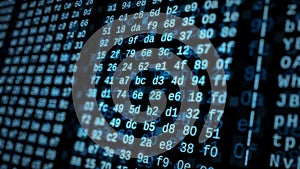 Hexadecimal code, hacking concept