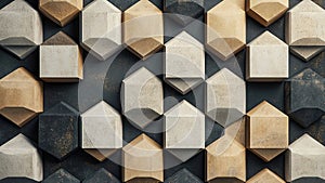 hexagon abstract geometric wall texture background, pattern
