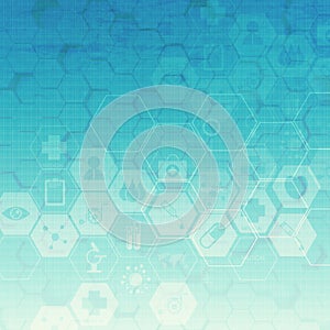 Hexagon abstract medical background