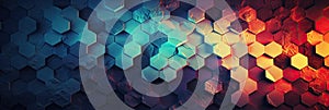 hexagon background geometric hexagon abstract background Hexagon net honeycomb pattern tech innovation concept Surface hexagon