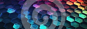 hexagon background geometric hexagon abstract background Hexagon net honeycomb pattern tech innovation concept Surface hexagon