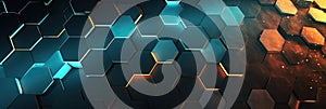 hexagon background geometric hexagon abstract background Hexagon net honeycomb pattern tech innovation concept Surface hexagon