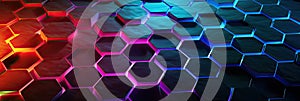 hexagon background geometric hexagon abstract background Hexagon net honeycomb pattern tech innovation concept Surface hexagon