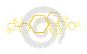 Hexagon bee hive design art and space background