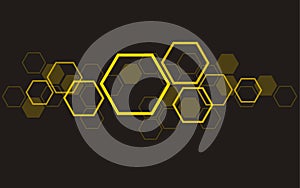 Hexagon bee hive design art and space background photo