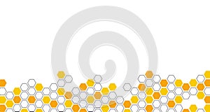 Hexagon Beehive Honeycomb yellow pattern seamless background banner vector illustration