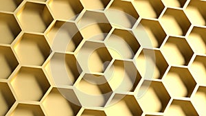 The hexagon or beehive pattern for Background concept 3d rendering