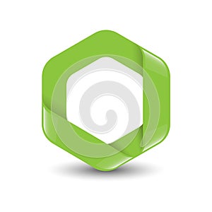 Hexagon - Branding green color hexagon vector logo concept illustration. Design element