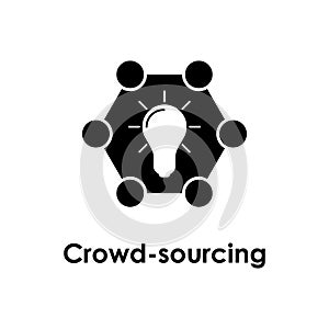 hexagon, bulb, crowd-sourcing icon. One of business icons for websites, web design, mobile app on white background