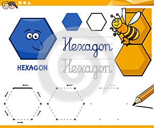 Hexagon cartoon basic geometric shapes
