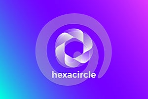 Hexagon in Circle Logo design vector template infinity loop style