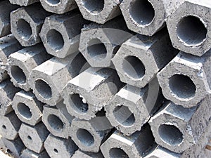 Hexagon concrete foundation piles