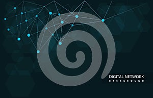 Hexagon Digital Network Connection Internet Computer Technology Background