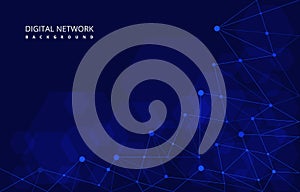 Hexagon Digital Network Connection Internet Computer Technology Background