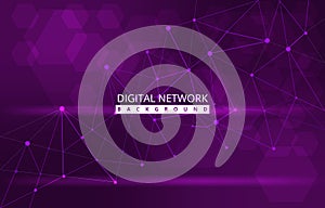 Hexagon Digital Network Connection Internet Computer Technology Background