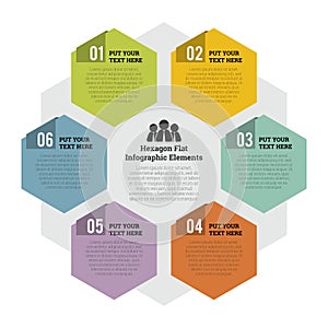 Hexagon Flat Infographic Element