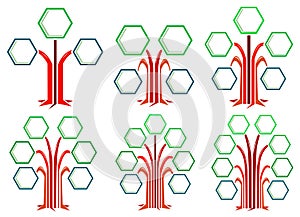 Hexagon frames tree designs