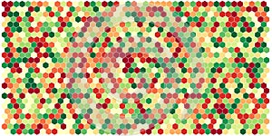 Hexagon grid background texture pattern colorful. Honeycomb vector background. Aspect Ratio 2:1