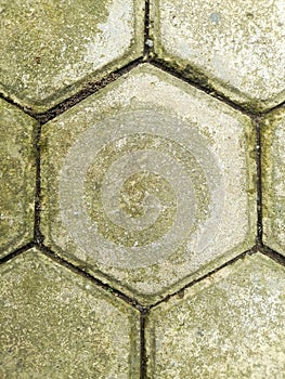 Hexagon or honeycomb paving blocks or bricks for wallpapers or backgrounds or architecture material