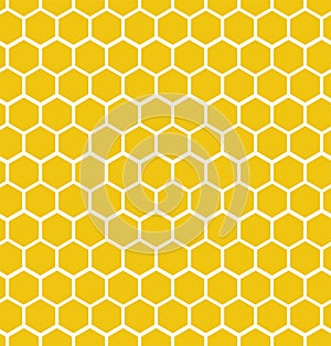 Hexagon honeycomb seamless background. Geometric decorative simple texture.