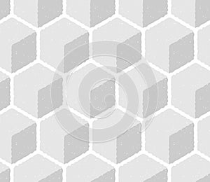 Hexagon, honeycomb tiles background. Geometric seamless pattern with cubes