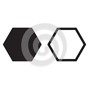 Hexagon icon, vector geometry hexagonal eight sided polygon hexagon, line isolated vector