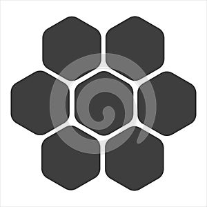 Hexagon icon of vector geometry hexagonal six sided polygon hexagon line