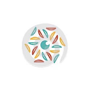 Hexagon lens logo design vector unique, modern