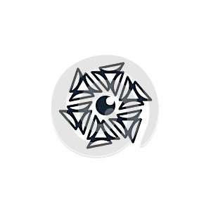 Hexagon lens logo design vector unique, modern