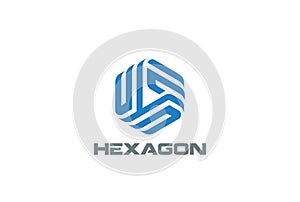 Hexagon Logo abstract design vector Business