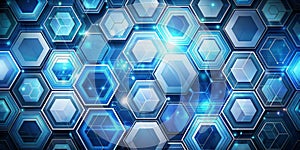 Hexagon Network Blue Tech Composition