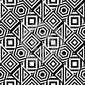 Hexagon pattern on black and white background