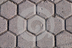 Hexagon pattern cement sidewalk