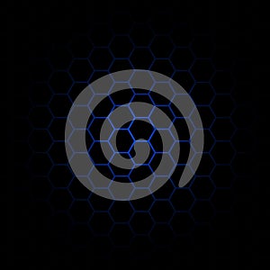 Hexagon pattern center spot blue design vector illustration