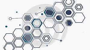 Hexagon pattern connection, network and technology infrastructure vector design Generative AI