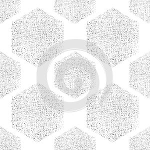 Hexagon pattern. Seamless background with noise effect. Abstract honeycomb background.Vector illustration
