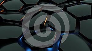 hexagon pattern of solid metal wall background