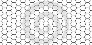 Hexagon seamless pattern. Honeycomb background. Texture with hexagon of honey comb. Black grid of bee. Abstract geometric
