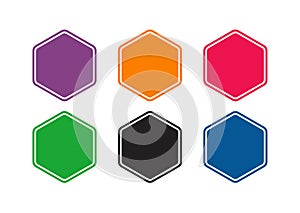 Hexagon shape set, empty hexagon shape for icon background - Vector