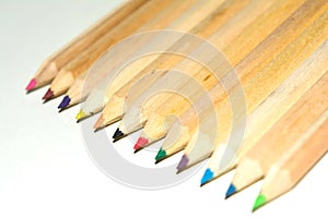 Hexagon Shaped Pencil color and Ruler on isolate white background.